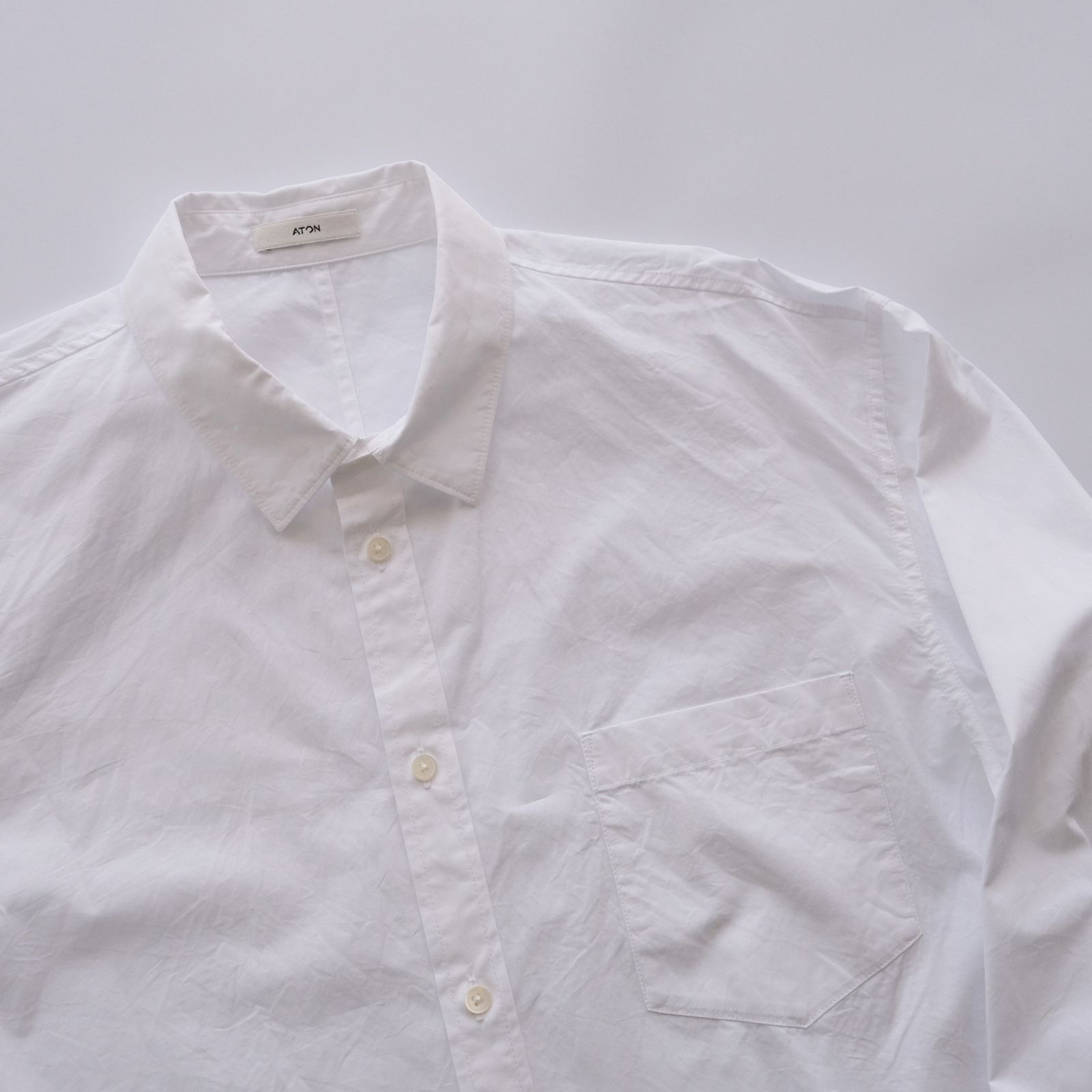 Suvin Broad Washed Shirt -シャツ-（White / ホワイト）