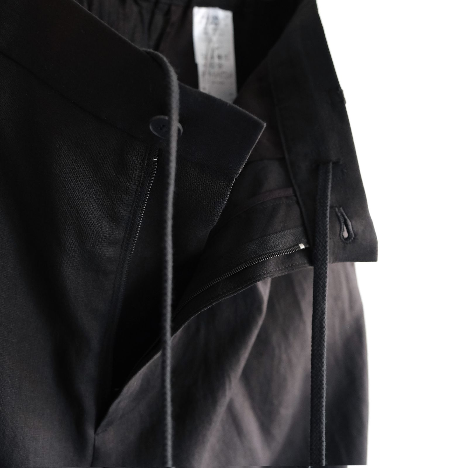 Silk Linen Mixing Loose Fit Pants -スラックス-（Black / ブラック）