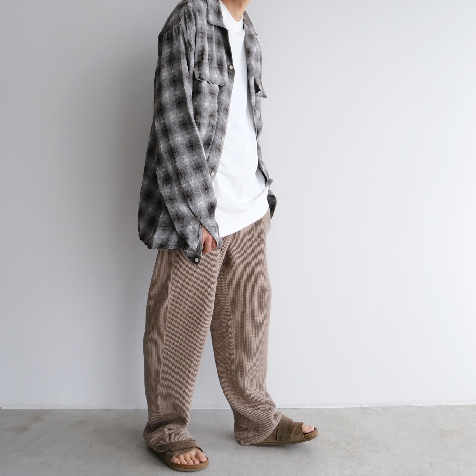 Waffle Jogger Pants -パンツ-（Gray Beige / グレーベージュ）