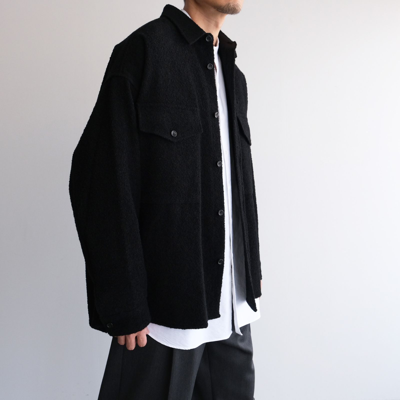 Graphpaper - Tri-Spin Loop CPO Shirt -ジャケット-（Black / ブラック） | STACK STORE