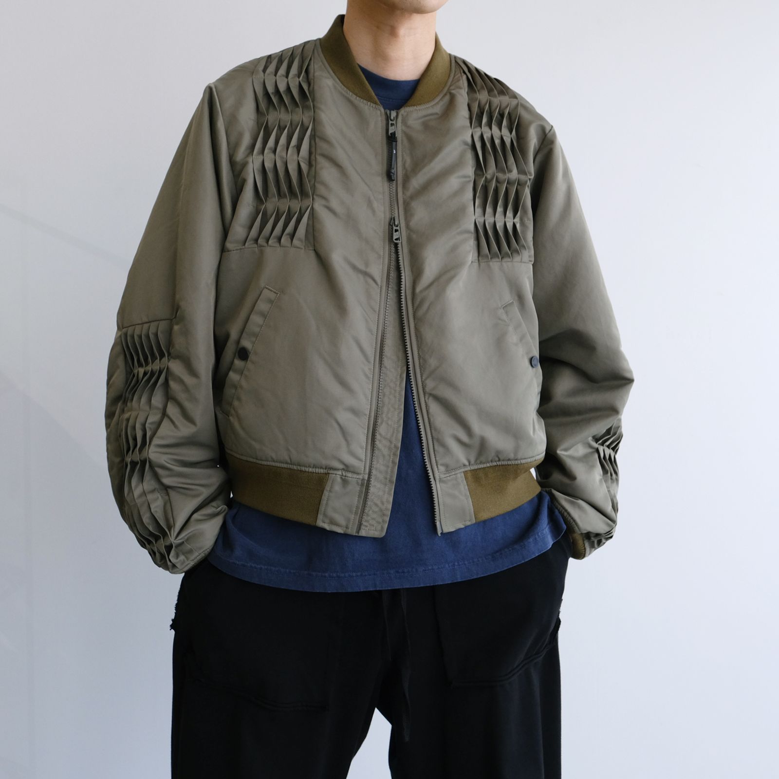 F/CE. - Folding Pleats Flight JK -ジャケット-（Olive / オリーブ） | STACK STORE