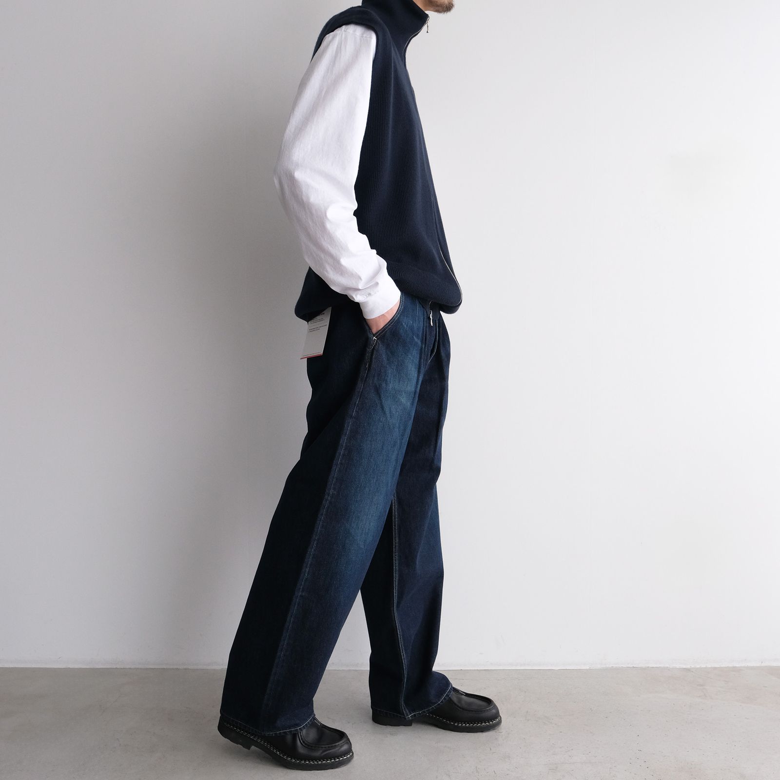 Selvage Denim Two Tuck Pants -デニムパンツ-（Indigo Dark Fade / インディゴダークフェード）GU261-40061DB