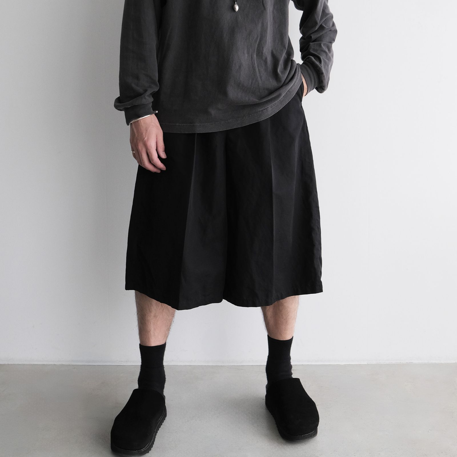 Cotton Washer Half Pants -ショーツ-（Black / ブラック）