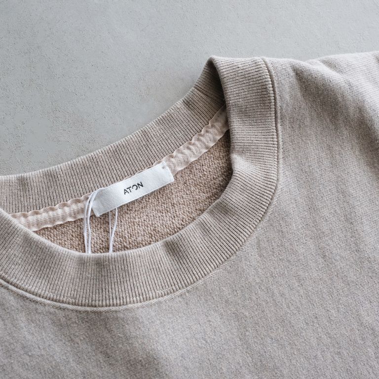 ATON - Natural Dyed Urake Sweat Shirt -スウェット-（Beige 