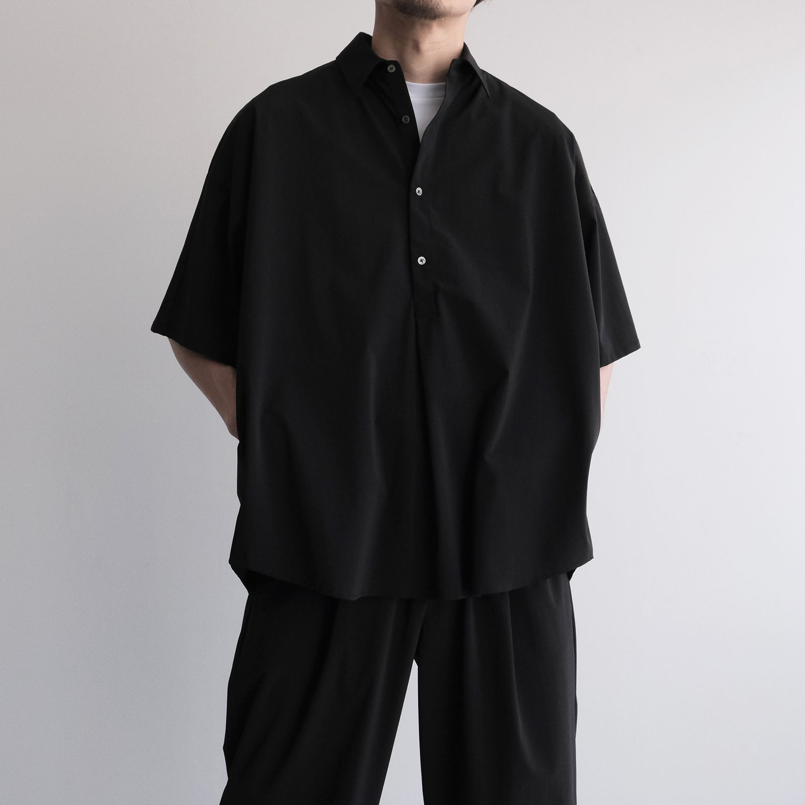 Flex Tricot S/S Pullover Shirt -シャツ-（Black / ブラック）GM262-50018