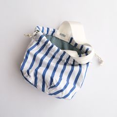 Shirt Fabric Drawstring Bag -バッグ-（White Stripe /ホワイトストライプ）