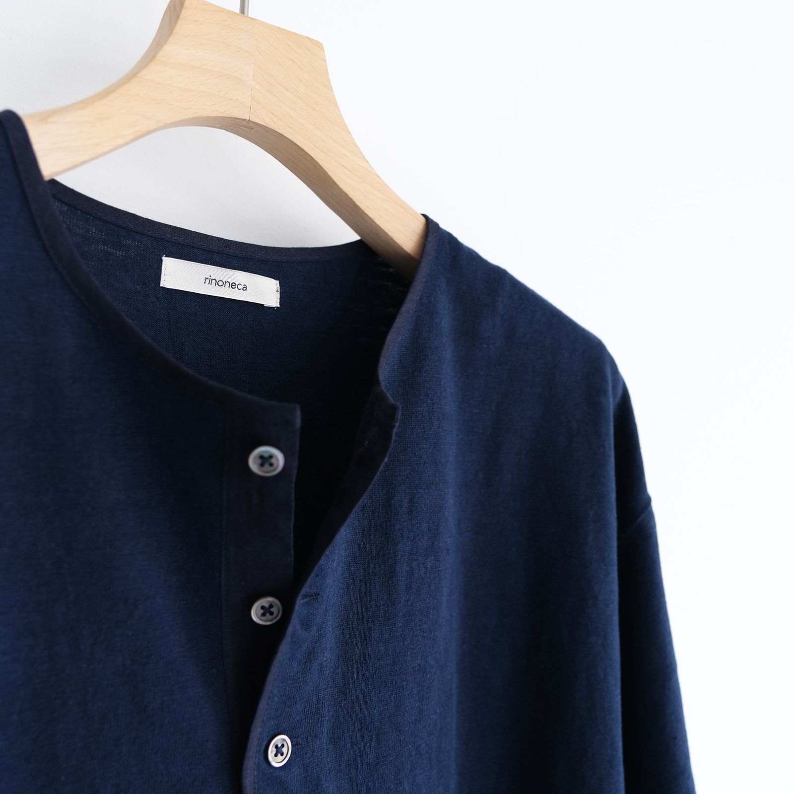 Linen 10oz Henry Neck Pullover -Tシャツ-（Marine / マリン）