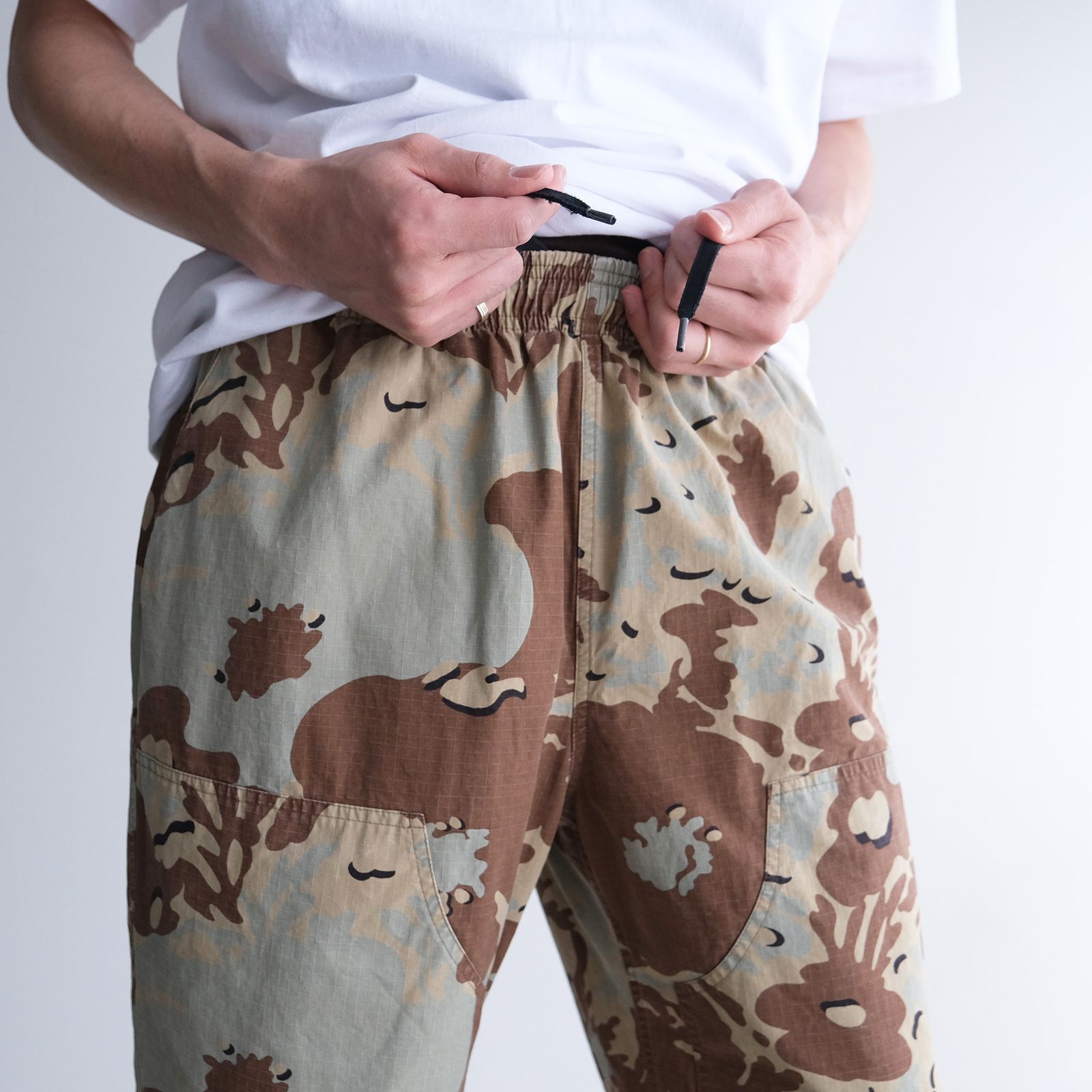 Camo Flower Double Knee Pants -パンツ-（Beige / ベージュ）