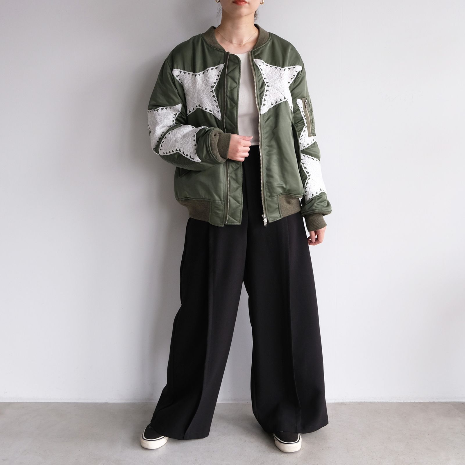 The Craft Hand Embroidery Flight Jacket -ジャケット-（Olive / オリーブ）