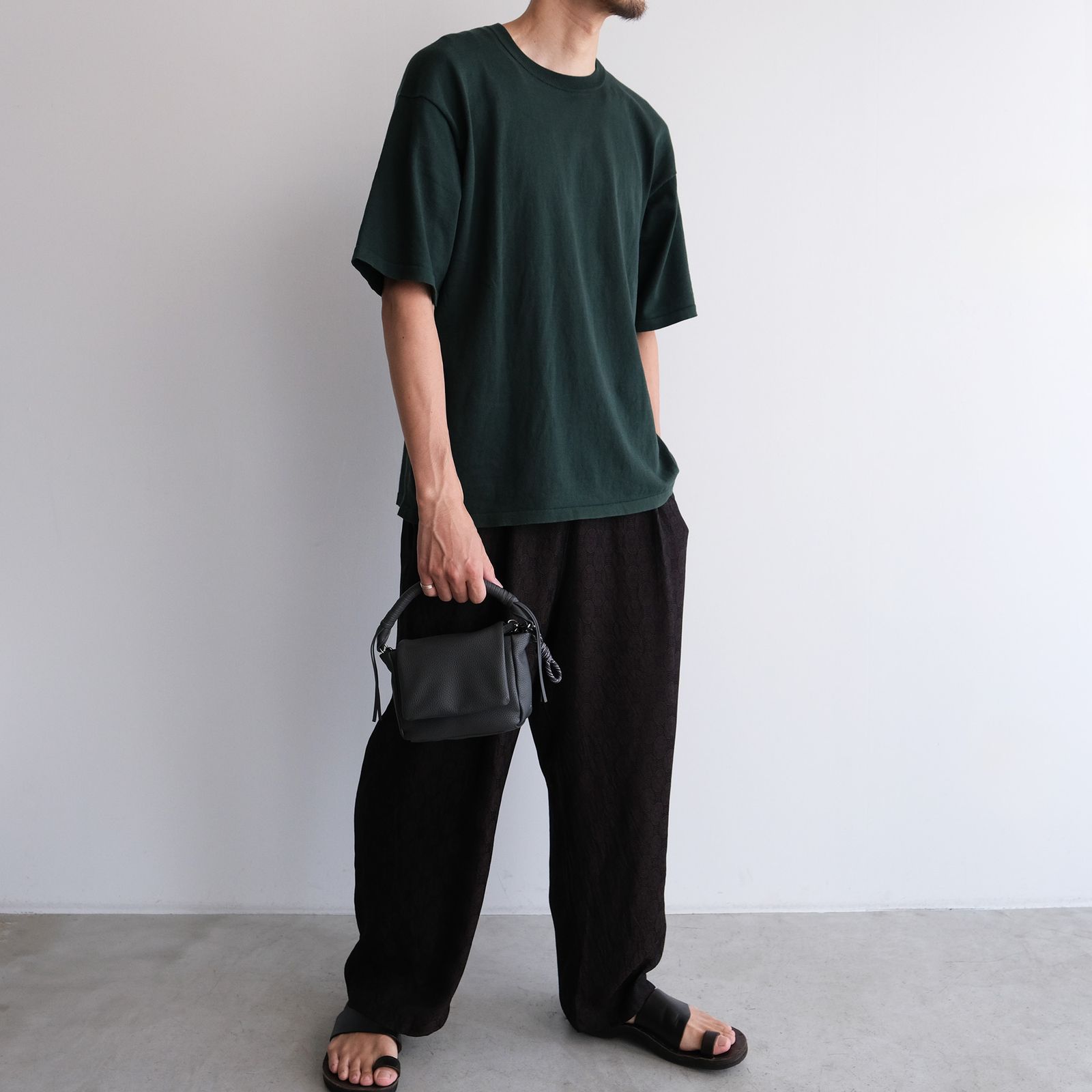 Tech Leather Mini Pouch -バッグ-（Charcoal / チャコール）