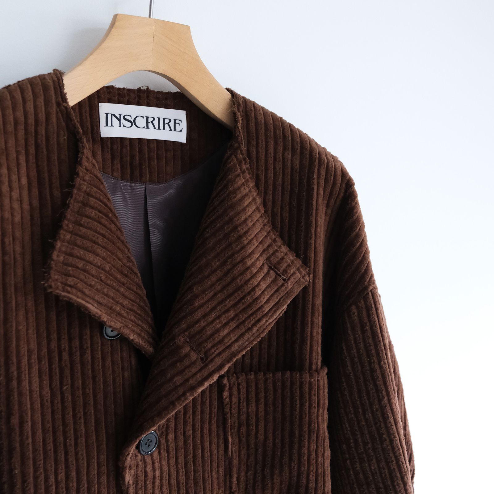 Corduroy Collarless Jacket -ジャケット-（Brown / ブラウン）