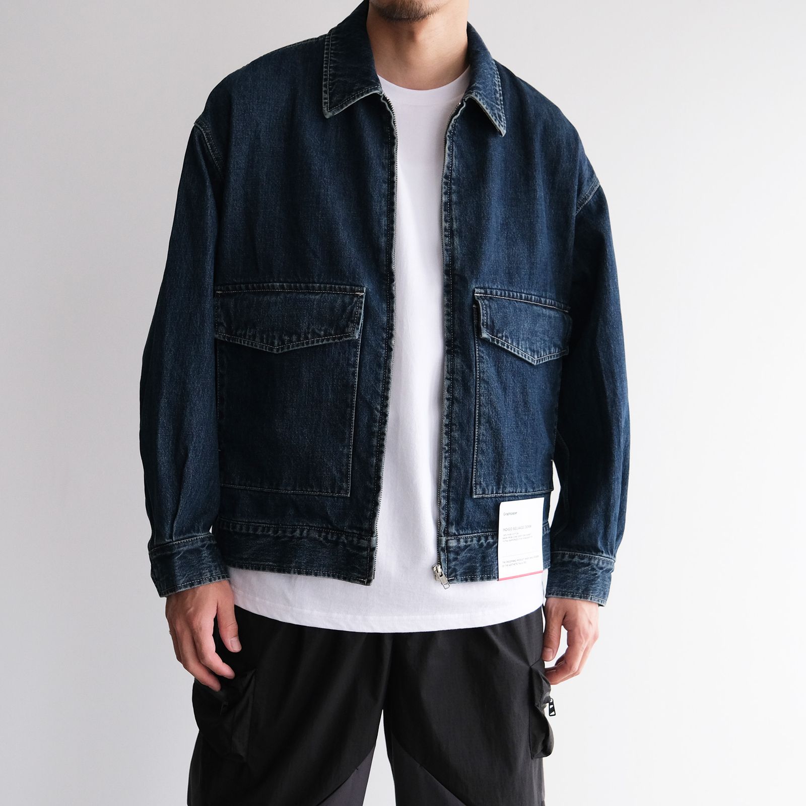 メキシコ産　FRAME ブラックデニムジャケット Graphpaper - Selvage Denim Zip Jacket -デニムジャケット