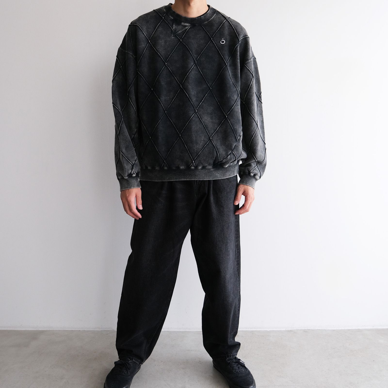Hand Dye Diamond Twist Sweat -スウェット-（Black / ブラック）