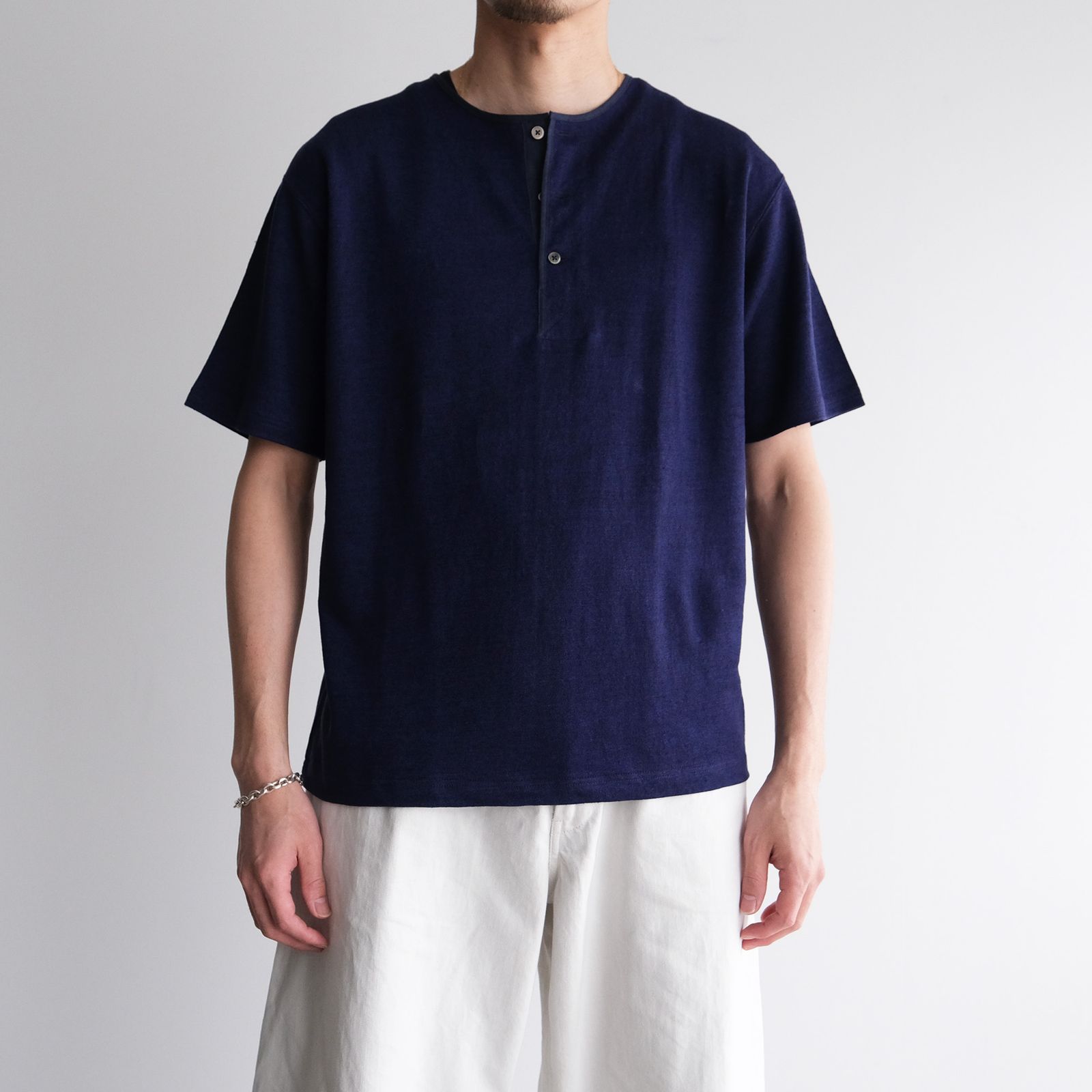 Linen 10oz Henry Neck Pullover -Tシャツ-（Royal Blue / ロイヤルブルー）