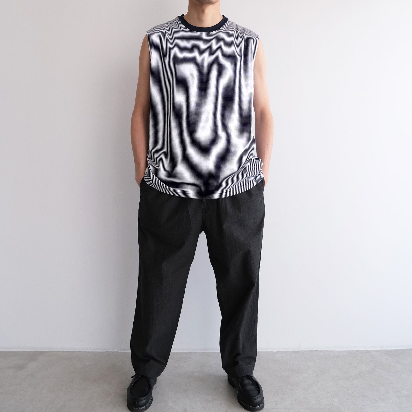 Hi Qualitee N/S -タンクトップ-（Navy Border / ネイビーボーダー）