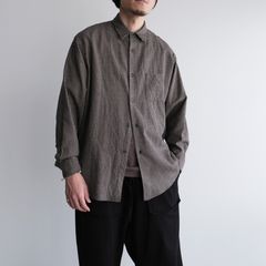 Cotton Wool Check Shirts -シャツ-（B×B Check / ベージュブラックチェック）