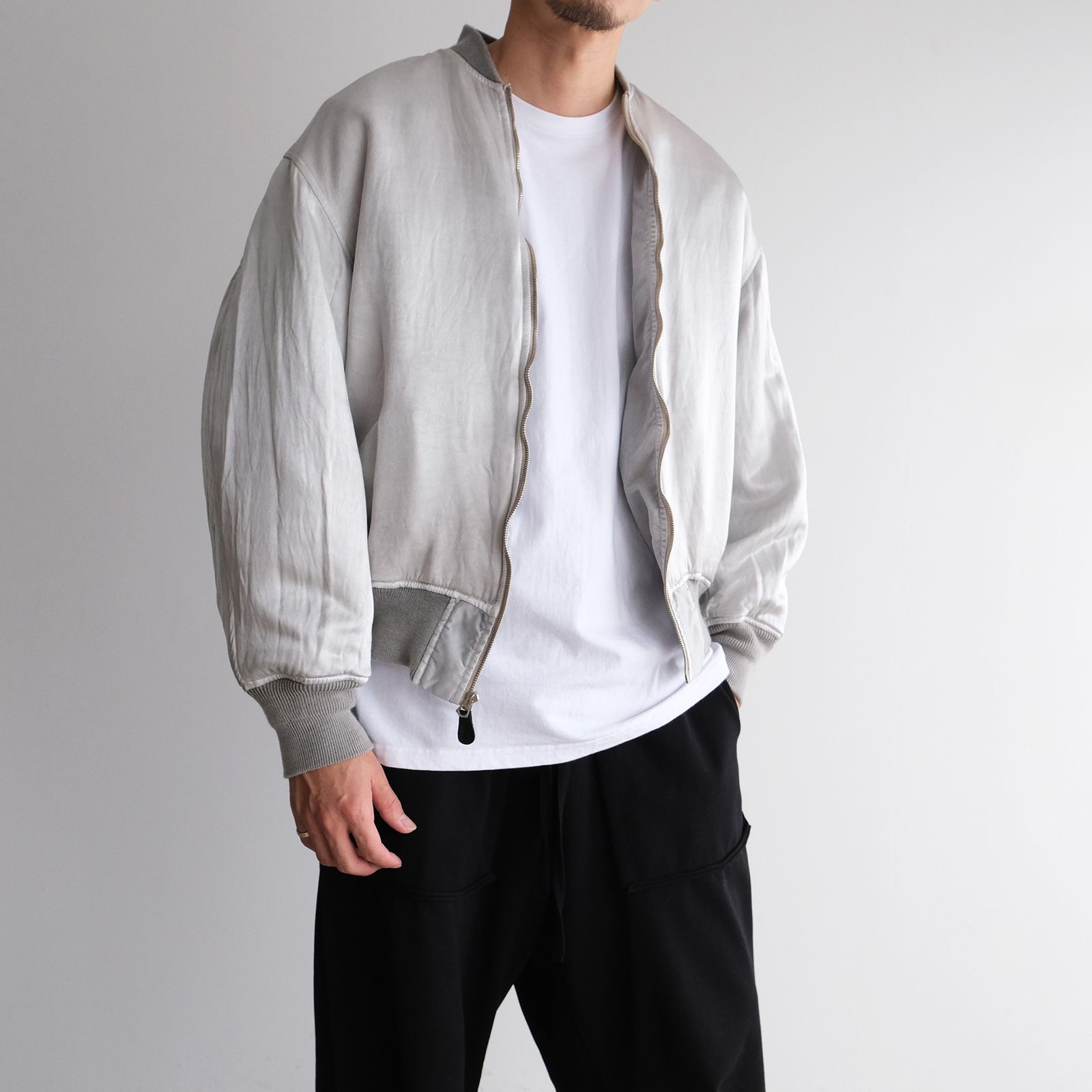 Hand-Dyed Bomber Jacket -ジャケット-（Gray / グレー）