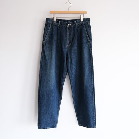 Selvage Denim Two Tuck Tapered Pants -パンツ-（Indigo Dark Fade / インディゴダークフェード）