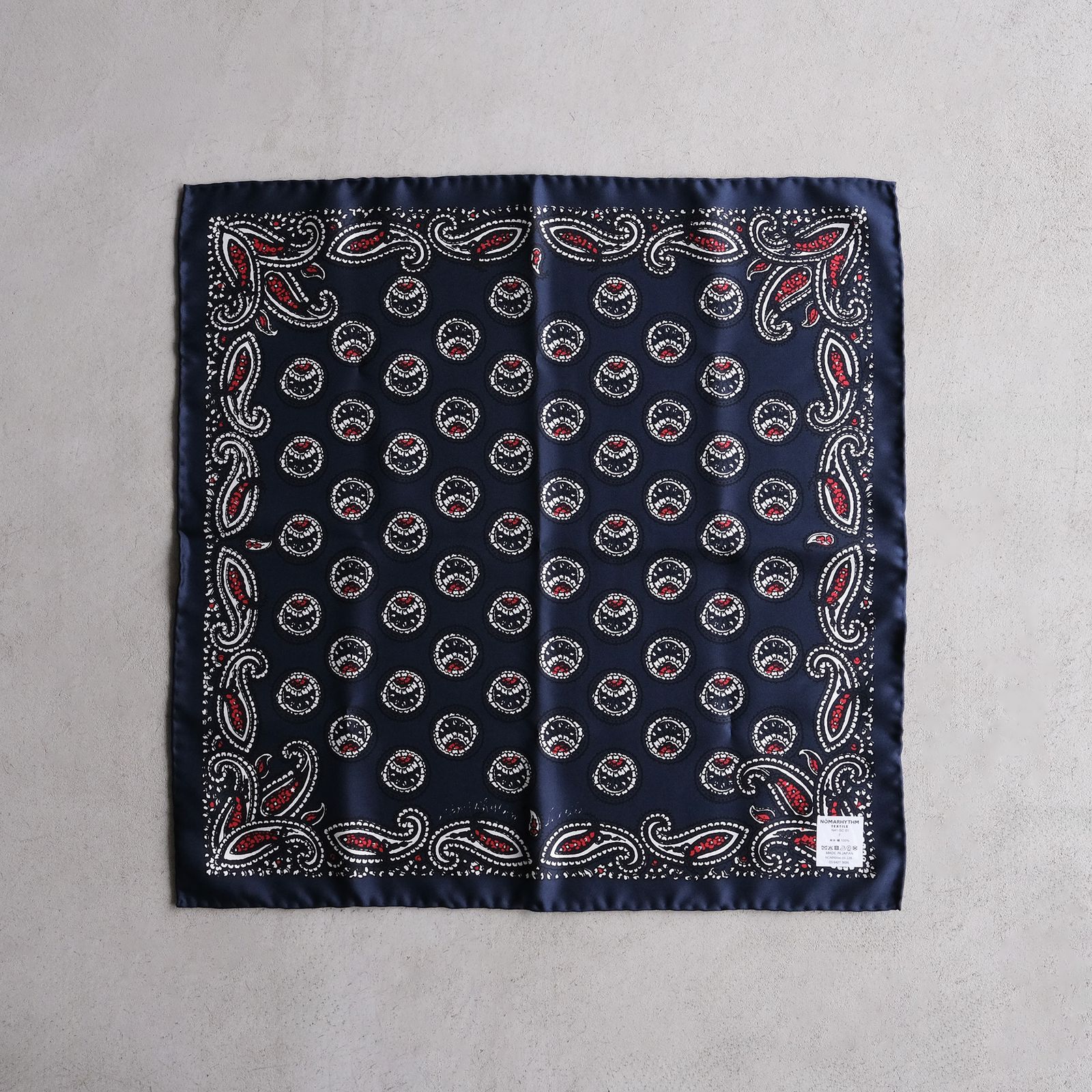 Paisley Silk Bandana Scarf -スカーフ-（Navy / ネイビー）