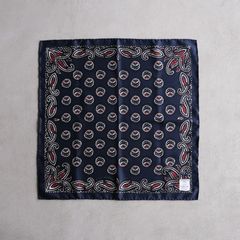 Paisley Silk Bandana Scarf -スカーフ-（Navy / ネイビー）
