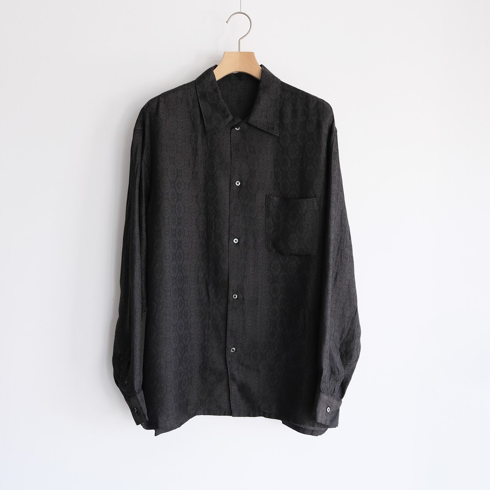 Cupro-Regular Collar L/S Shirts -シャツ-（Charcoal / チャコール）