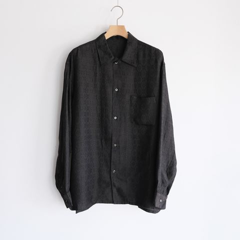 Cupro-Regular Collar L/S Shirts -シャツ-（Charcoal / チャコール）