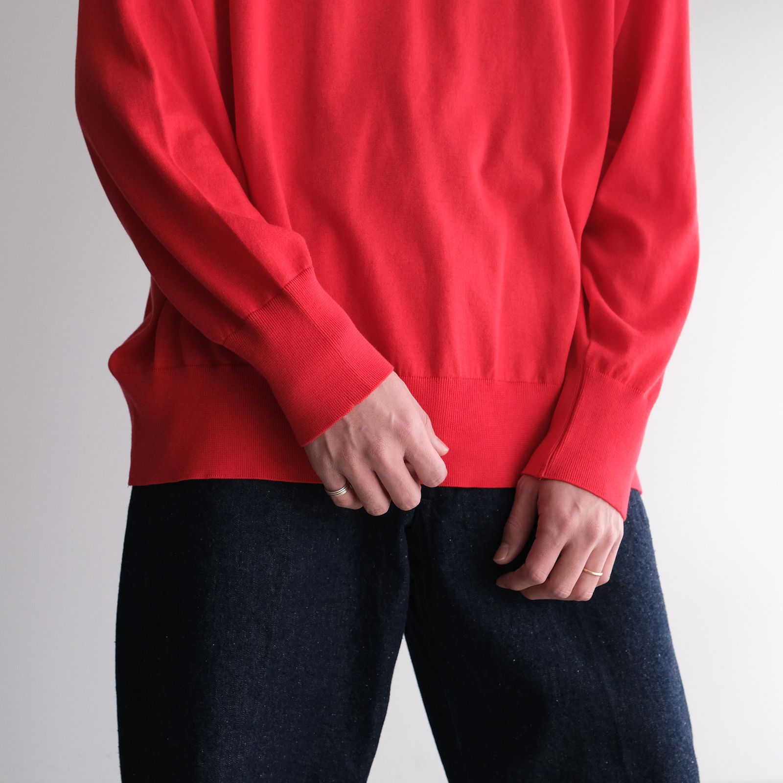 Crew Neck Knit -ニット-（Red / レッド）
