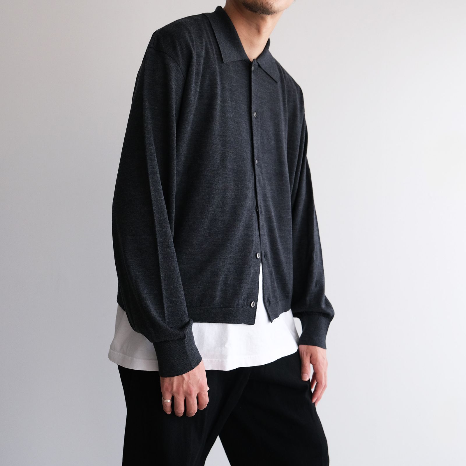 Knit Cardigan -ニット-（Charcoal / チャコール）