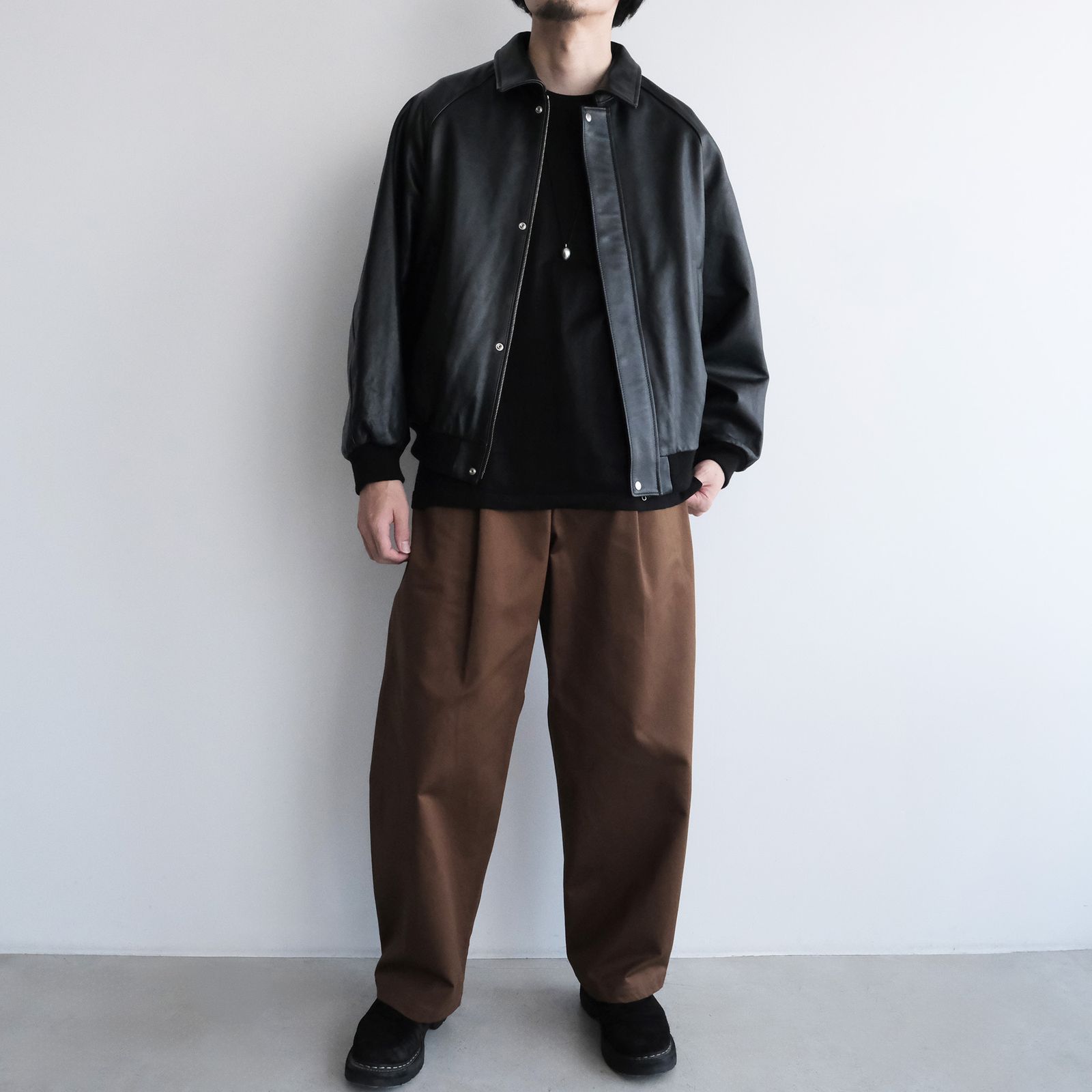 Cow Leather Raglan Blouson -ブルゾン-（Black / ブラック）GU263-30320