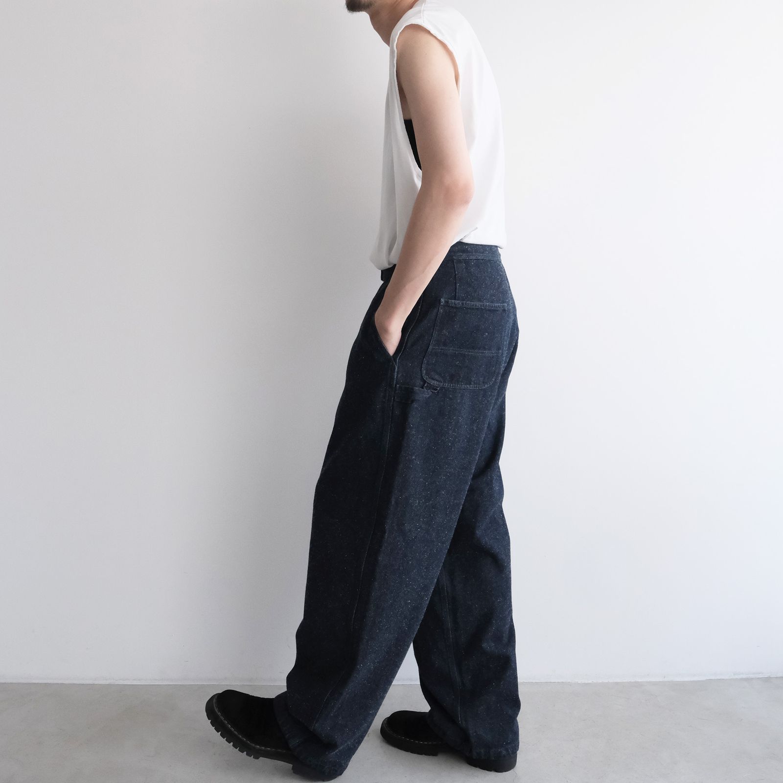 Silk Denim Belted Pants -デニム-（Indigo / インディゴ）