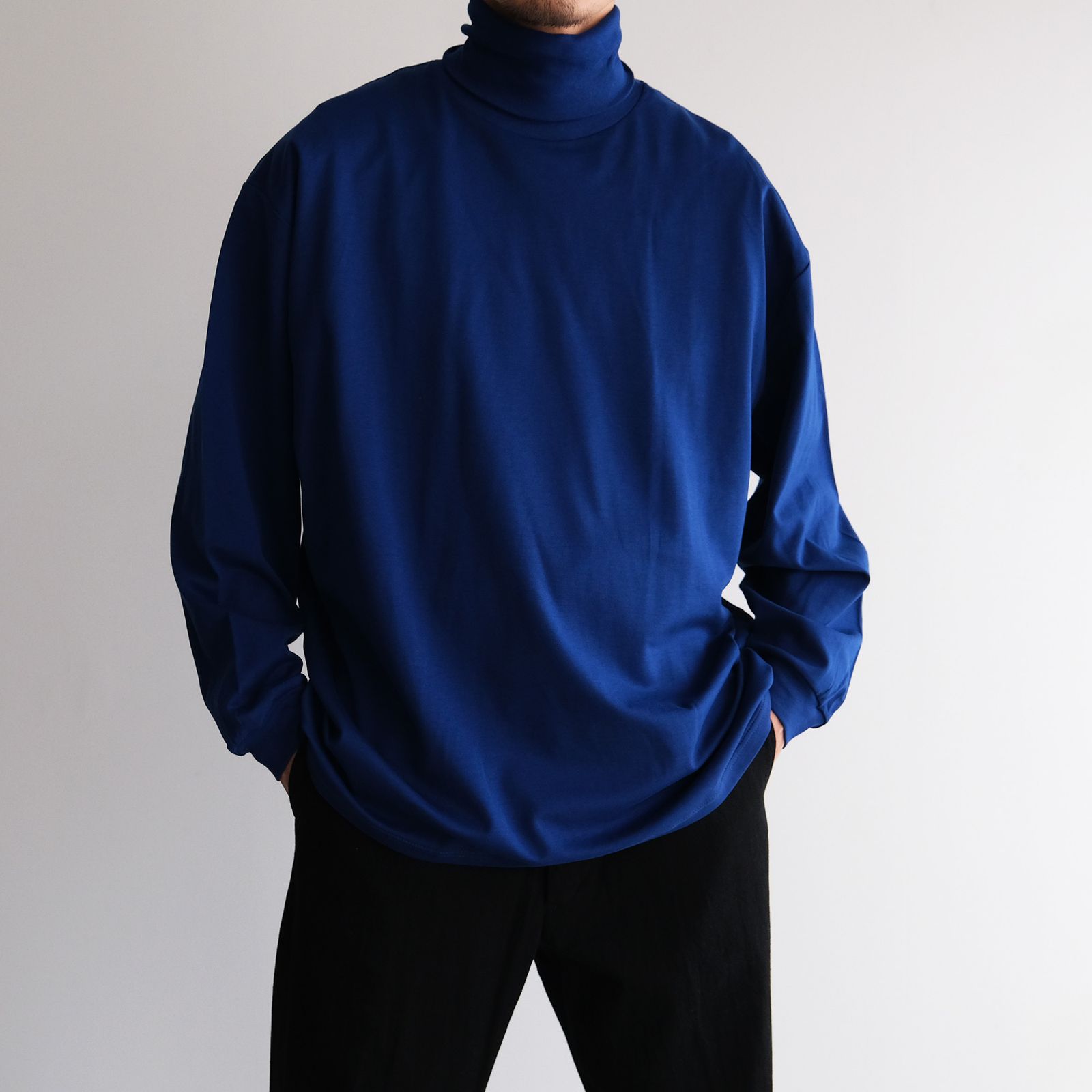 Brushed Mockrody High Neck L/S Tee -Tシャツ-（Blue / ブルー）