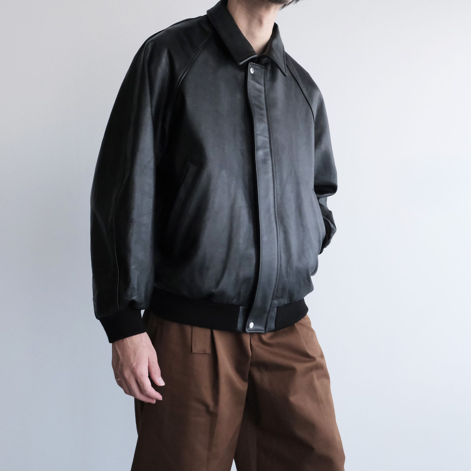 Cow Leather Raglan Blouson -ブルゾン-（Black / ブラック）GU263-30320