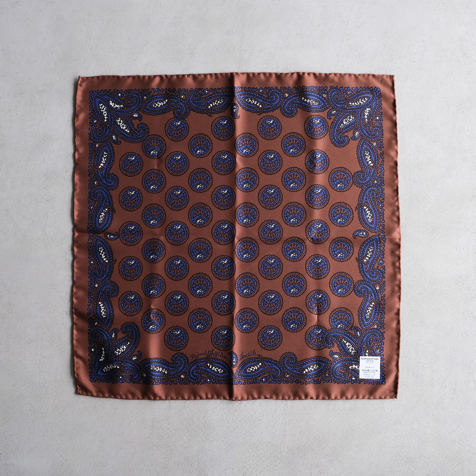 Paisley Silk Bandana Scarf -スカーフ-（Brown / ブラウン）