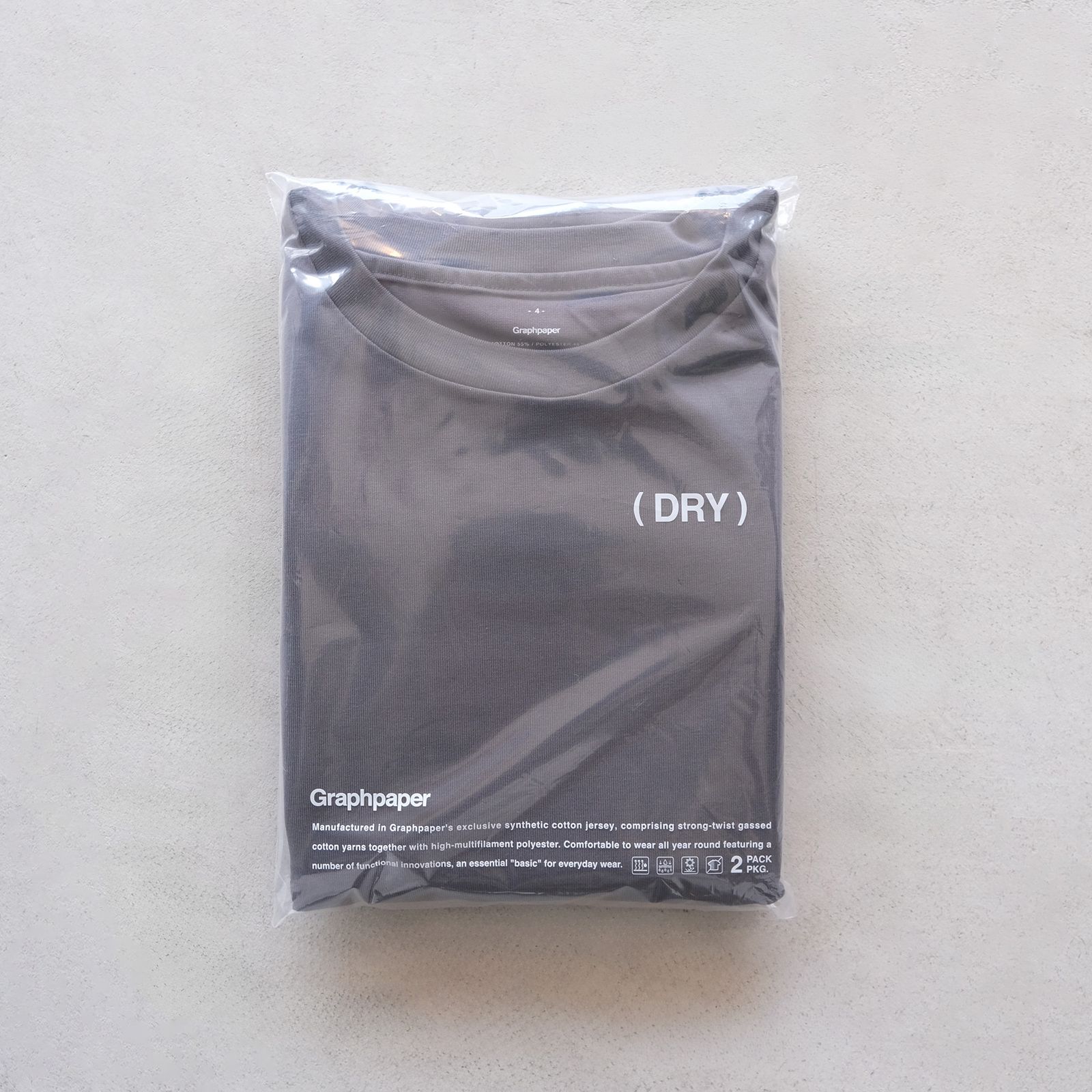 Dry 2-Pack Crew Neck Tee -パックTシャツ-（Gray / グレー）GU261-70118B