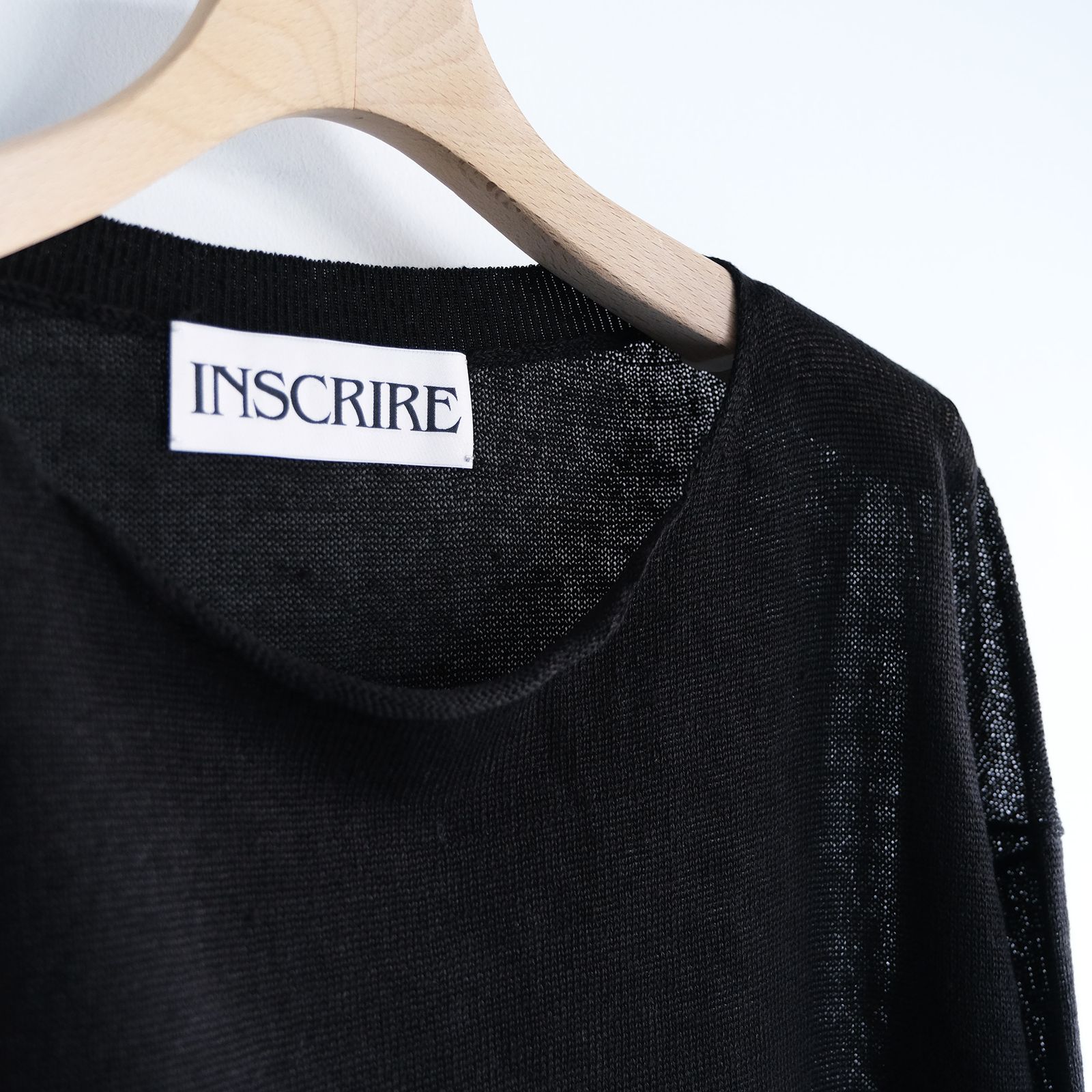 Linen Over Size Pull Over -ニット-（Black / ブラック）