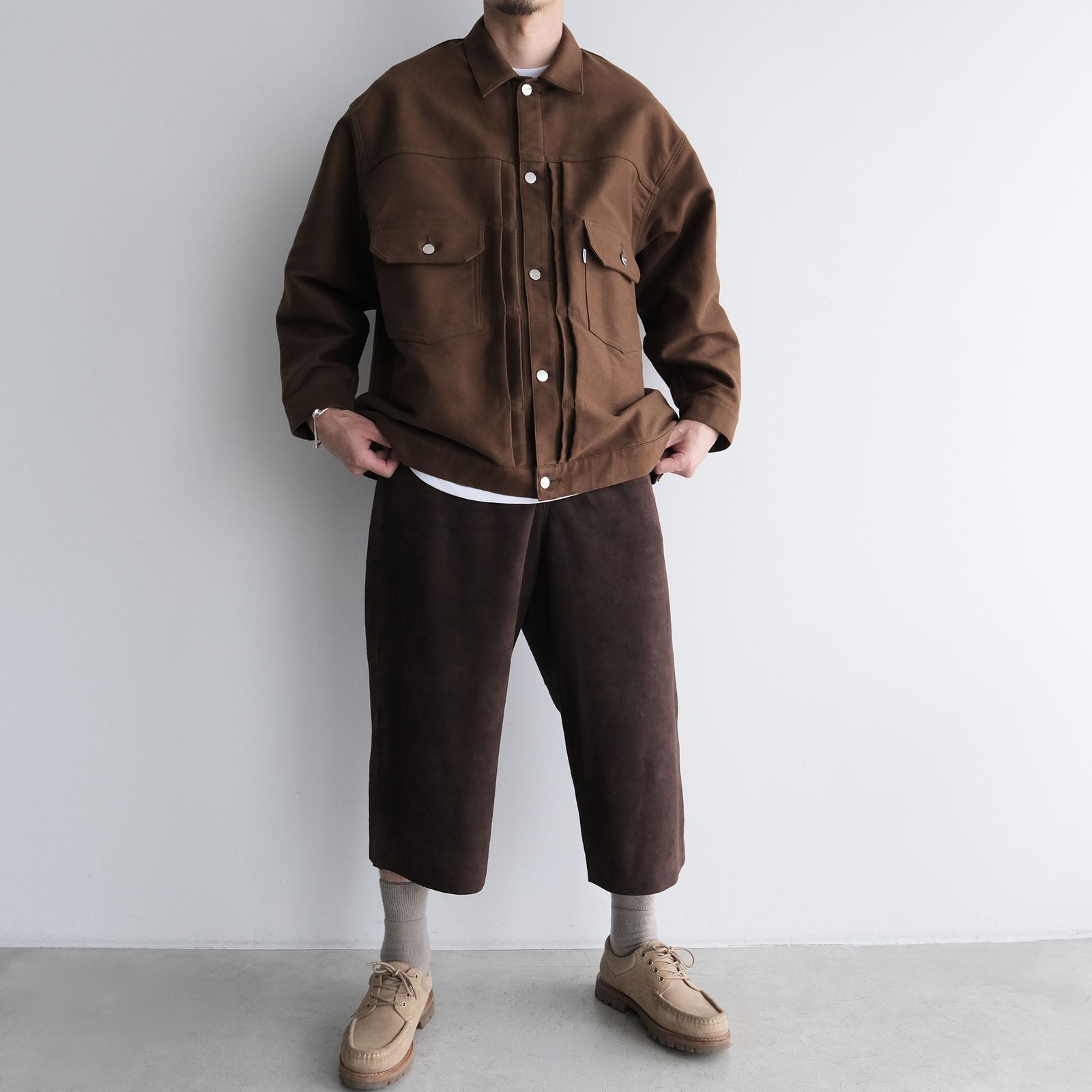 Cotton Double Serge Jacket -ジャケット-（Brown / ブラウン）GM263-20450