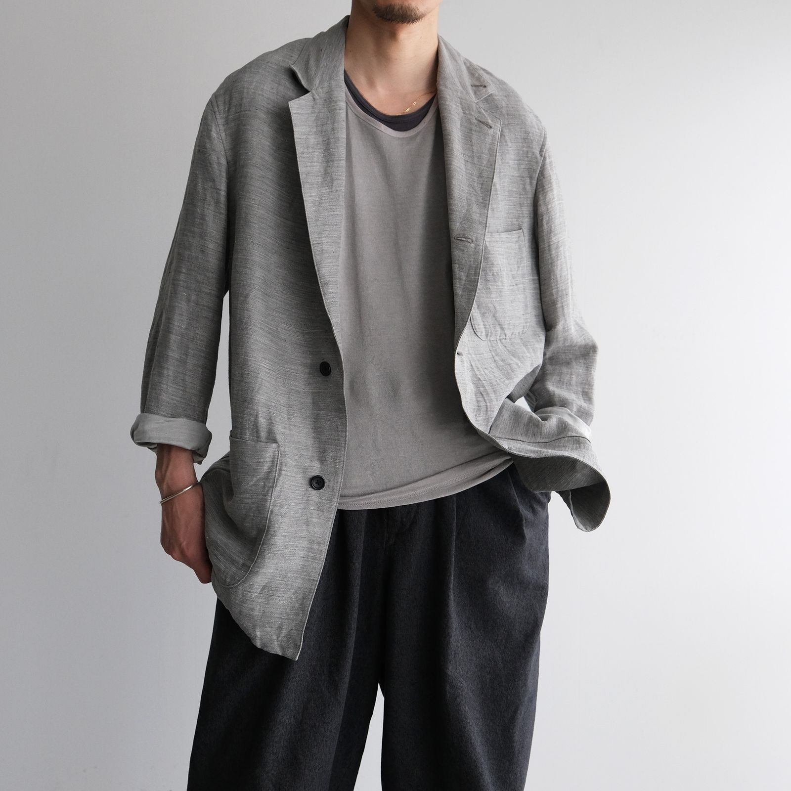 Linen Pique Tank Top -タンクトップ-（Gray / グレー）