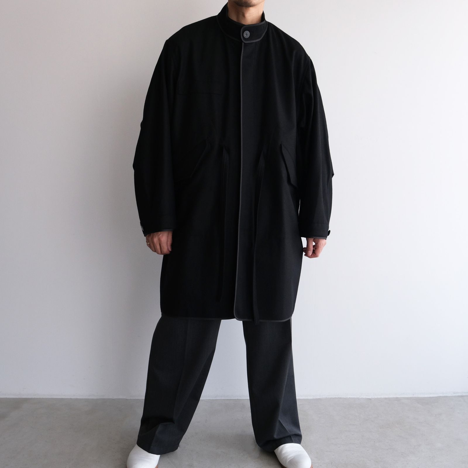 With Piping ：M65 Hoodie Coat -コート-（Black / ブラック）