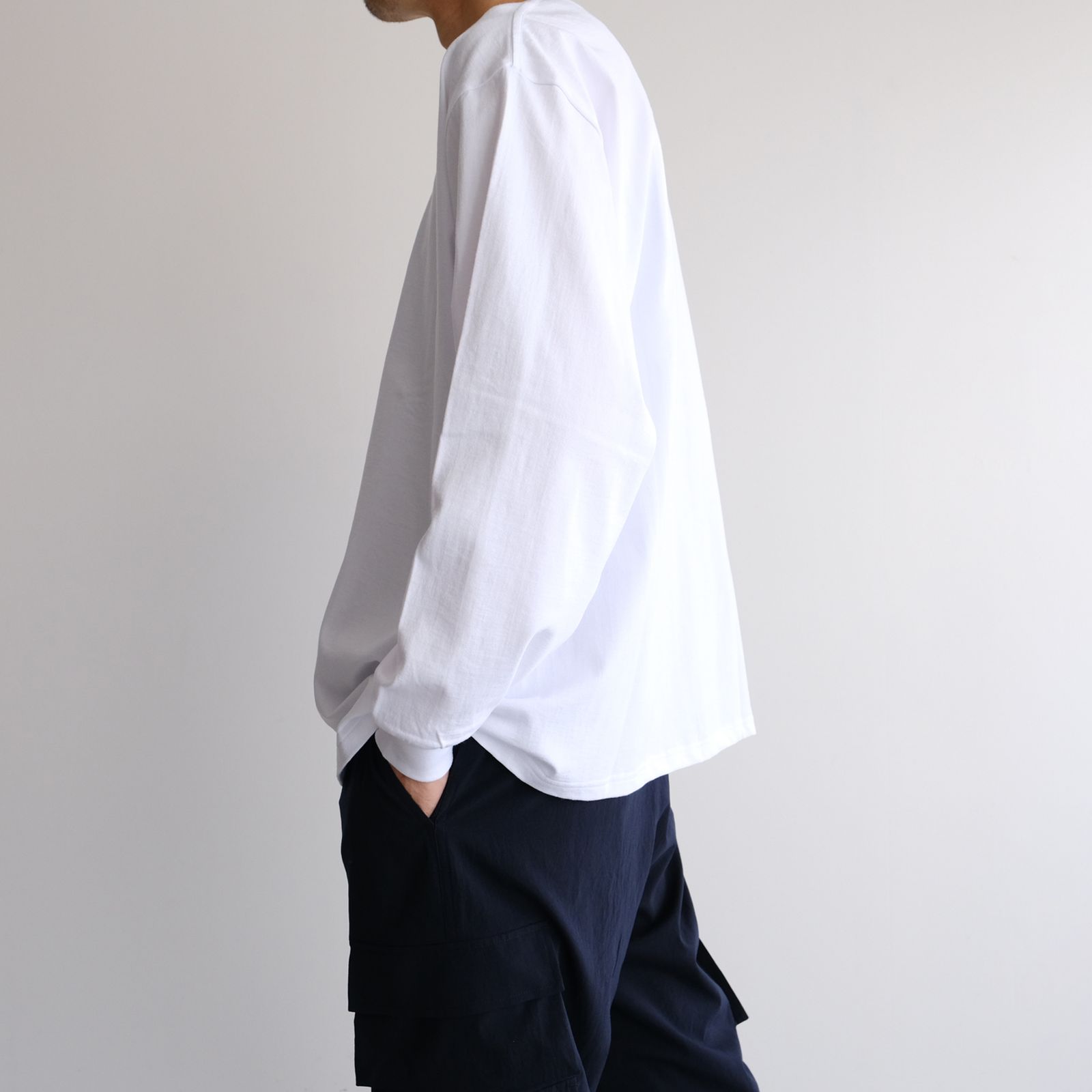 L/S Oversized Tee -Tシャツ-（White / ホワイト）GU254-70003B