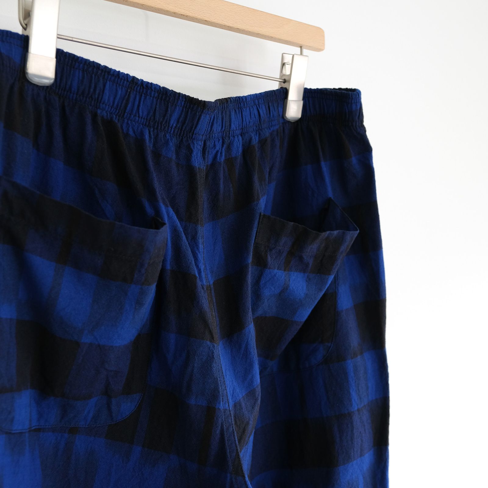 Ikat Check Easy Pants -パンツ-（Navy×Black / ネイビー×ブラック）