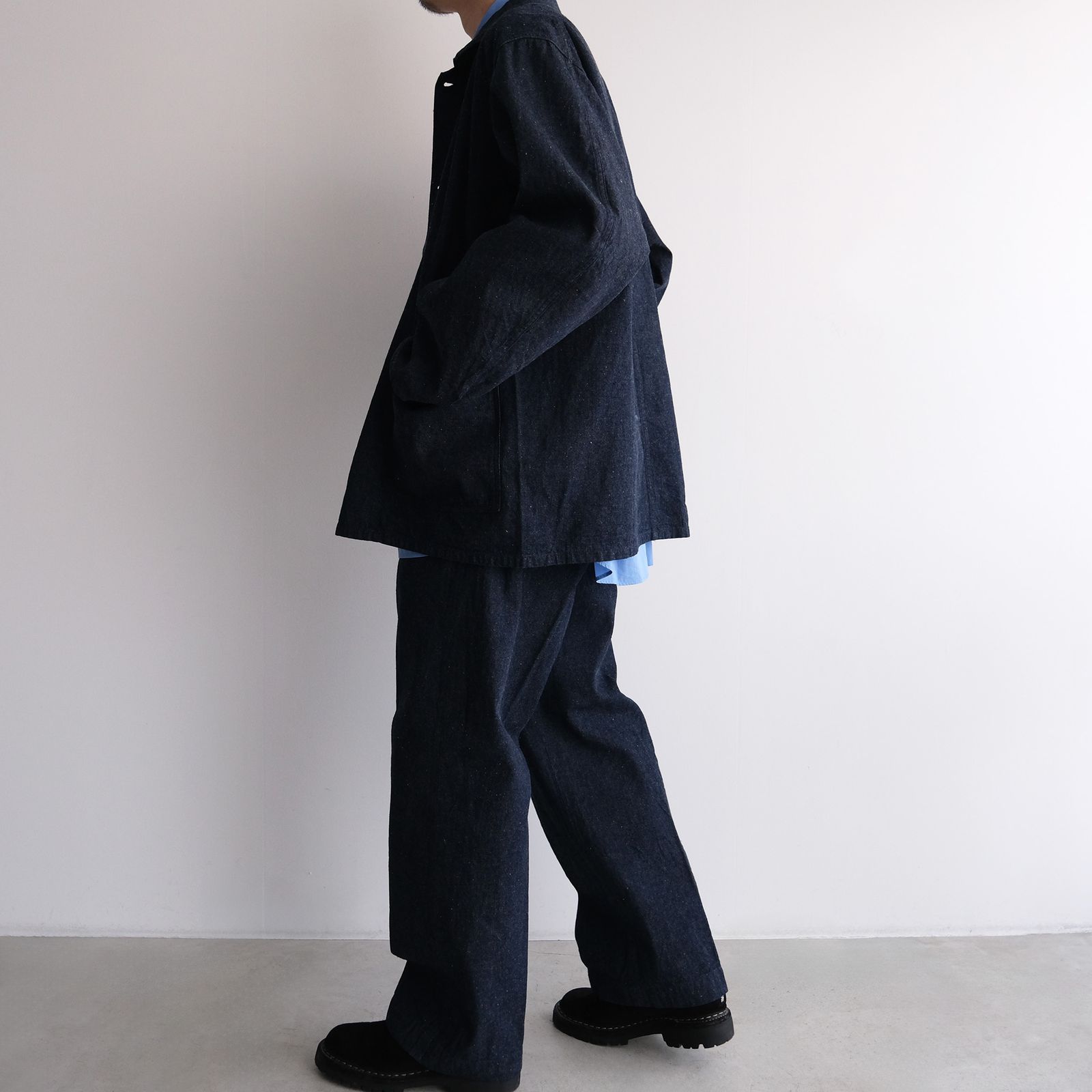 Broad L/S Oversized Regular Collar Shirt -シャツ-（Blue / ブルー）GM261-50001B