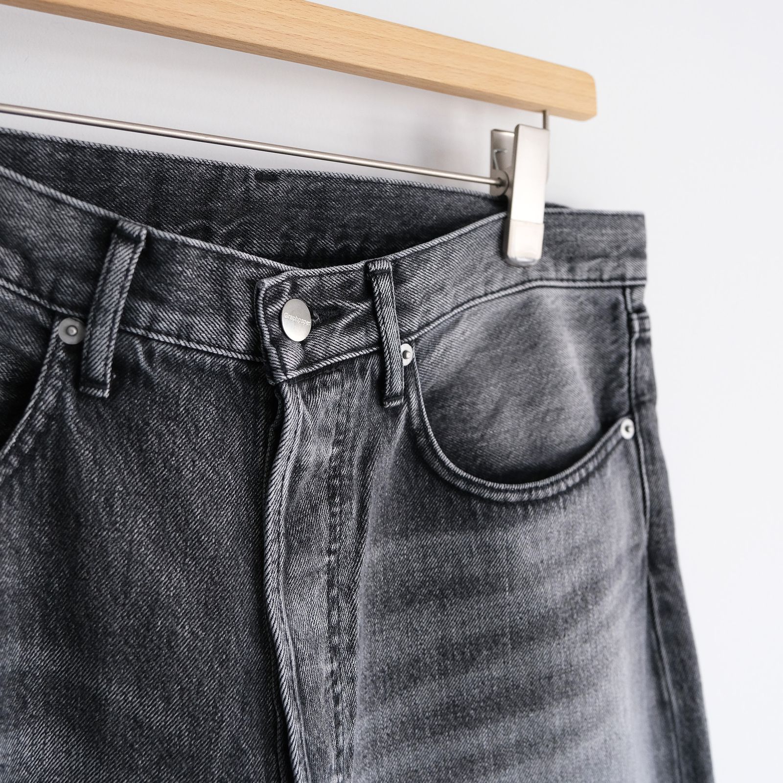 Selvage Denim Five Pocket Tapered Pants -パンツ-（Black Light Fade / ブラックライトフェード）