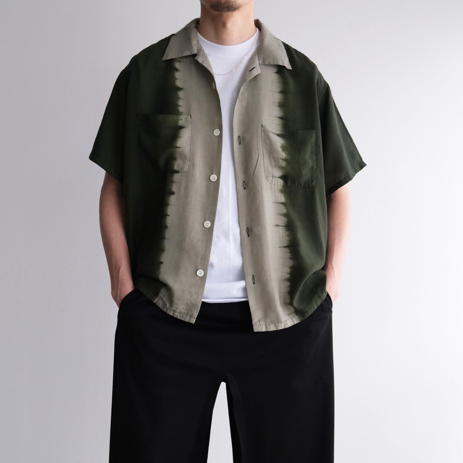 NOMARHYTHM TEXTILE - Hand Dye Open Collar SS Shirt -シャツ