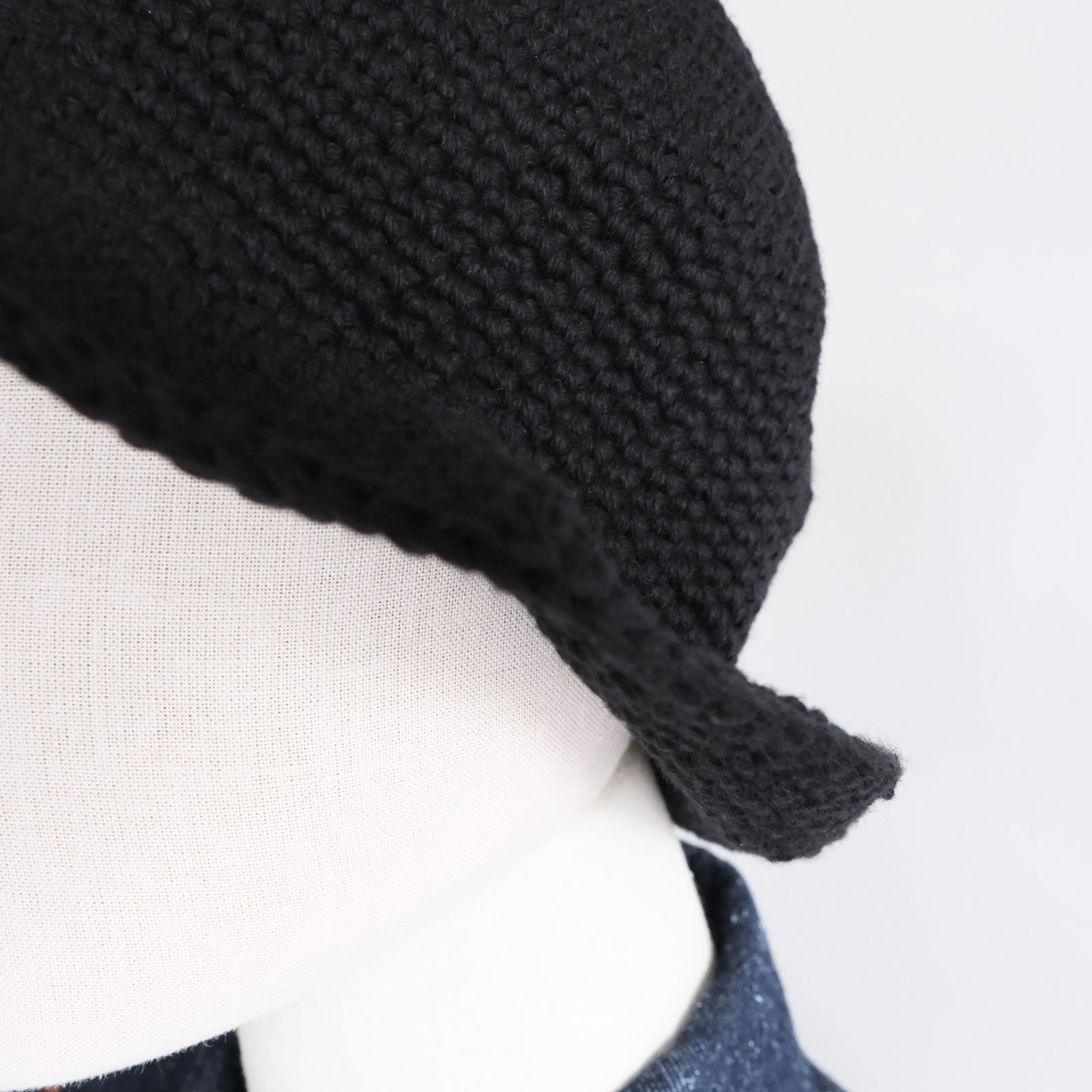 Hand Made Knit Wool Balloon Hat -ハット-（Black / ブラック）