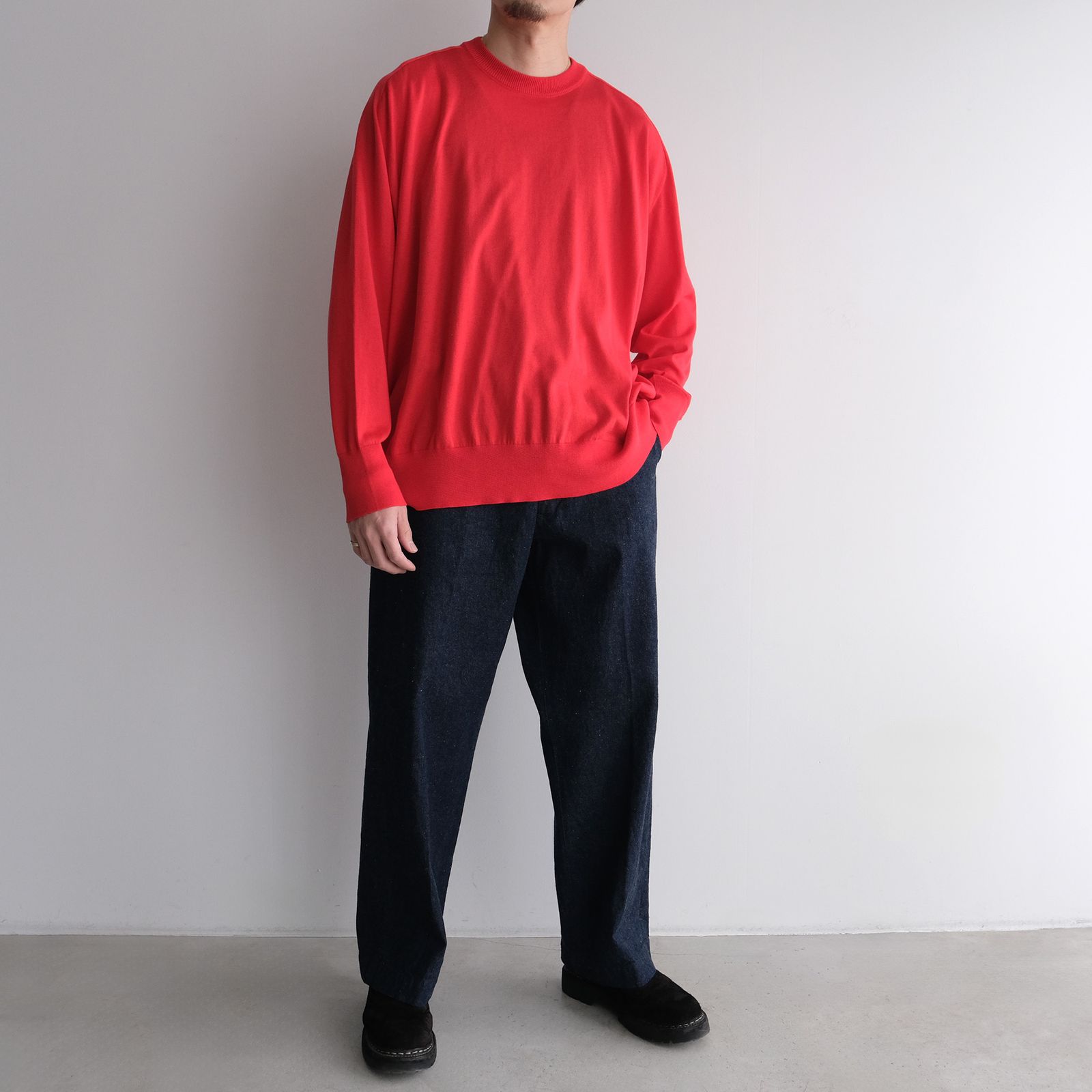 Crew Neck Knit -ニット-（Red / レッド）