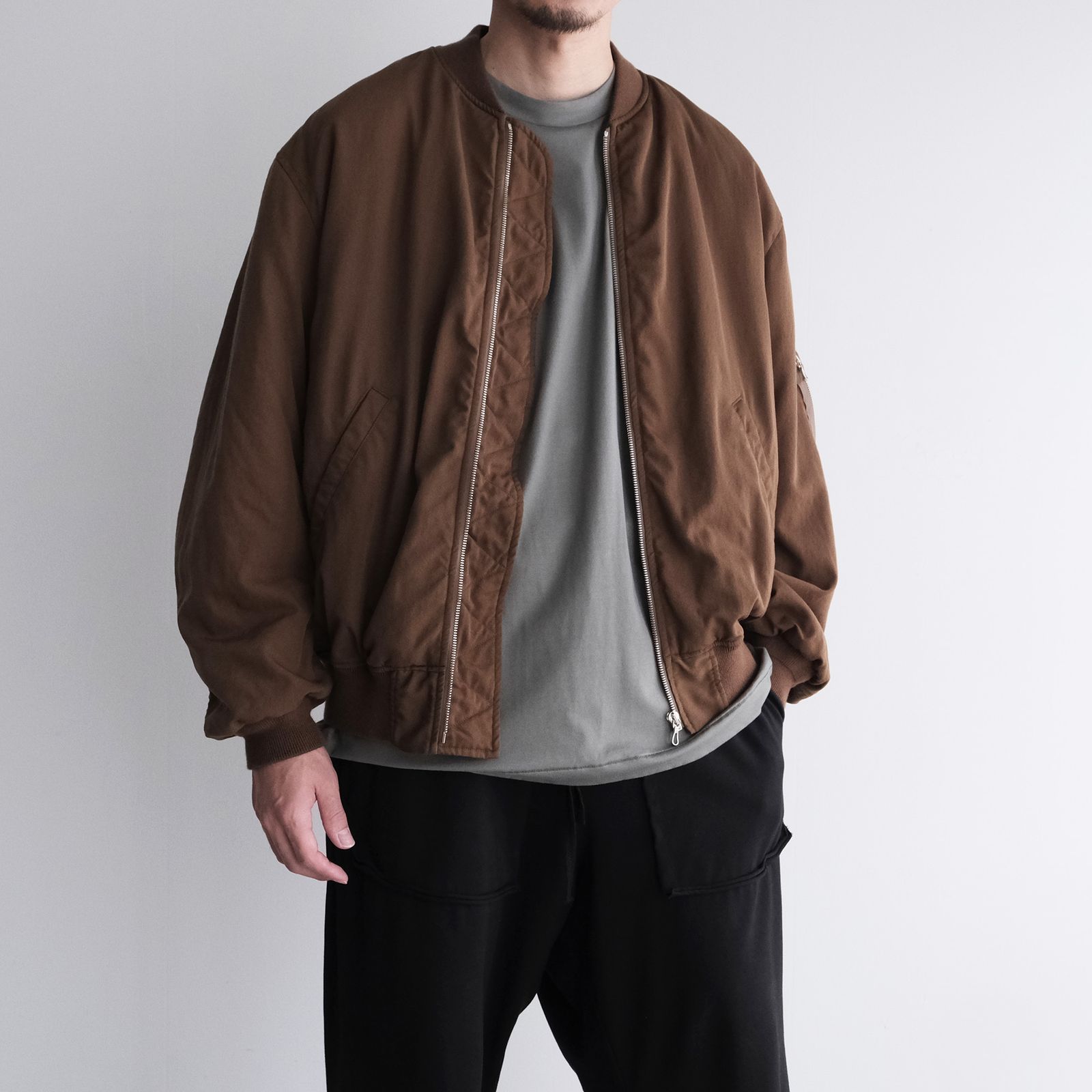 Fulled Wool Twill Flight Jacket -ジャケット-（Brown / ブラウン）GU263-30411