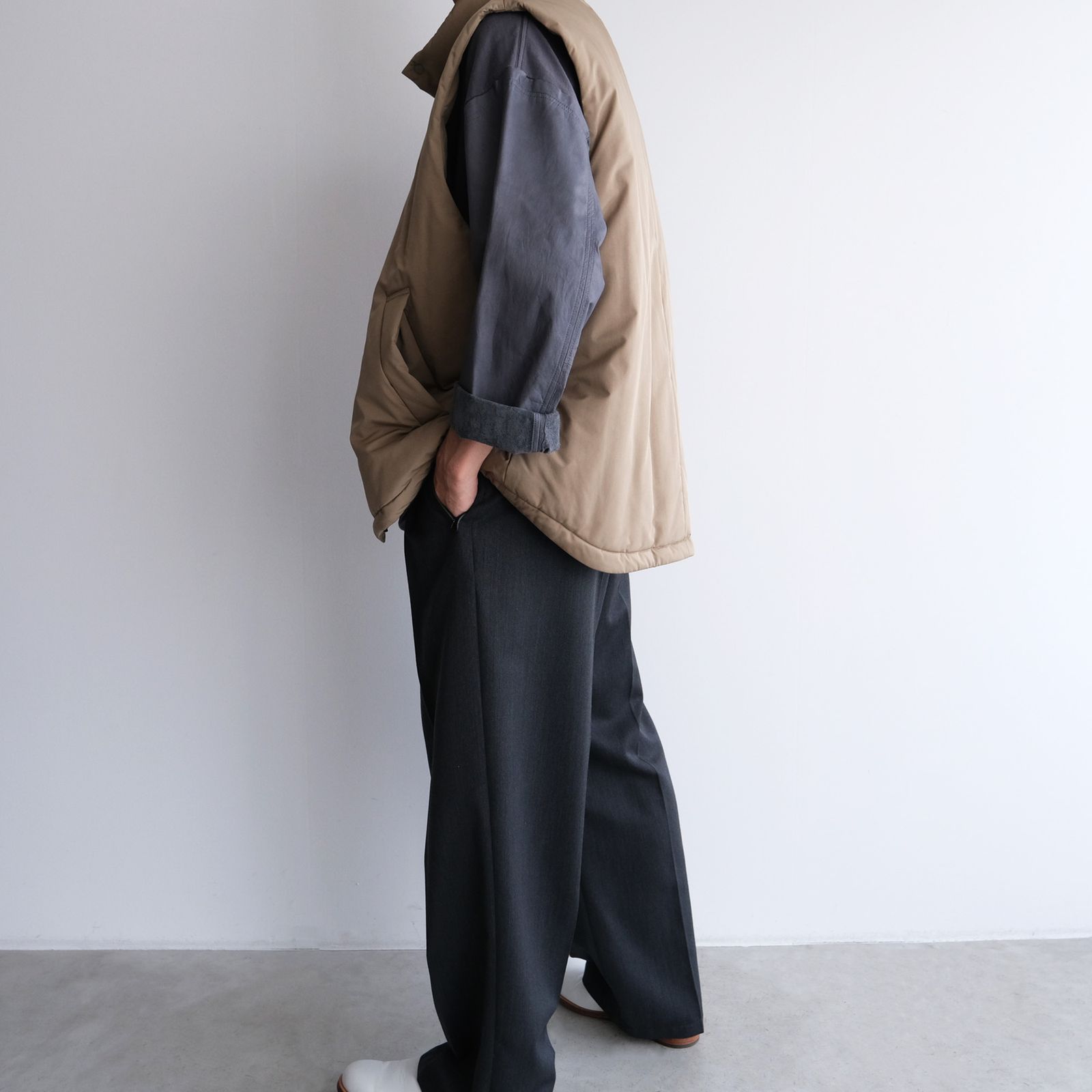 Washable Leather Sleeve：L/S T-Shirts -Tシャツ（Gray / グレー）