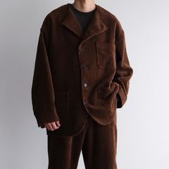 Corduroy Collarless Jacket -ジャケット-（Brown / ブラウン）