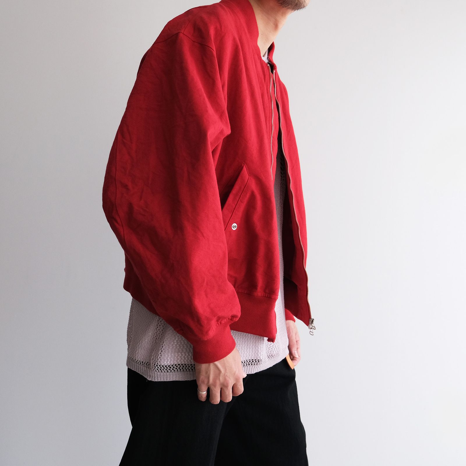 Cotton Canvas MA-1 Blouson -ブルゾン-（Red / レッド）