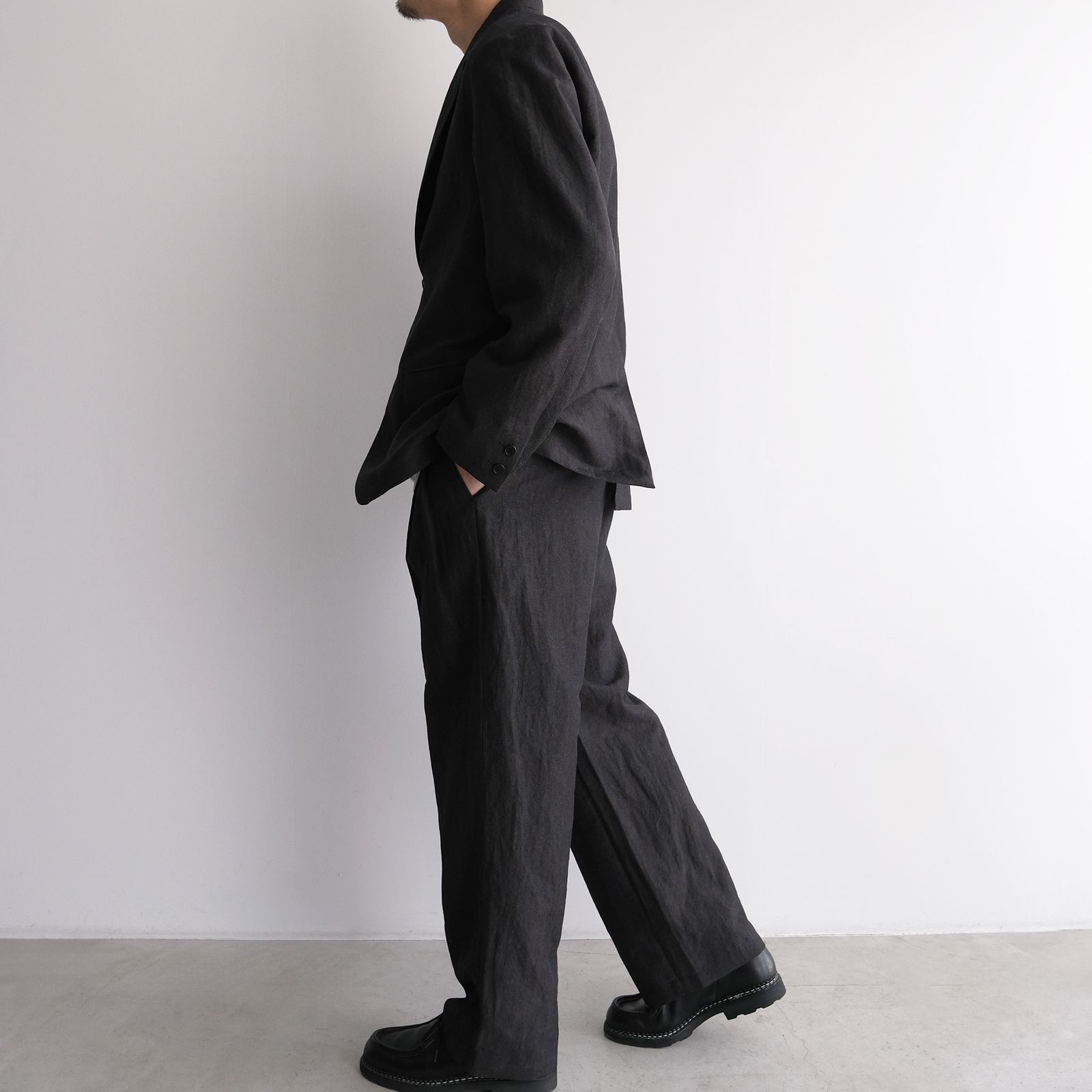 Wool Linen 2Tuck Trousers -パンツ-（Charcoal / チャコール）
